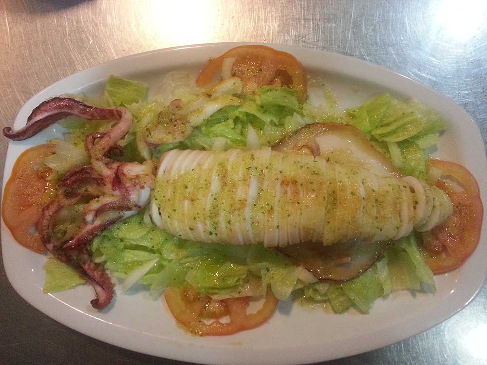 Fresh grilled squid