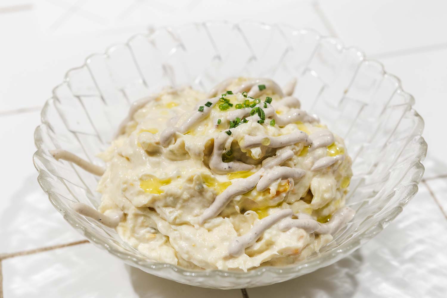 Our Russian salad with marinated tuna