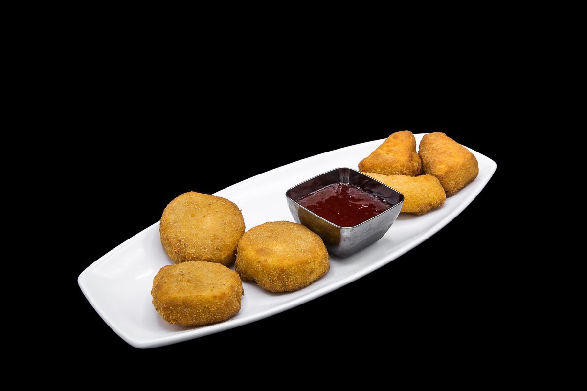 Fried cheese with pepper jam