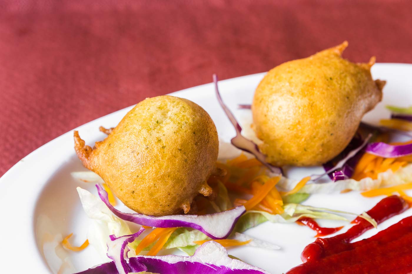 Cheese Fritters with asparagus and red Pepper Jam