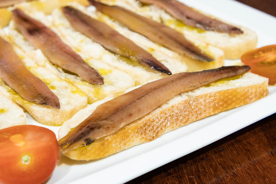 Cantabrian anchovies over toast