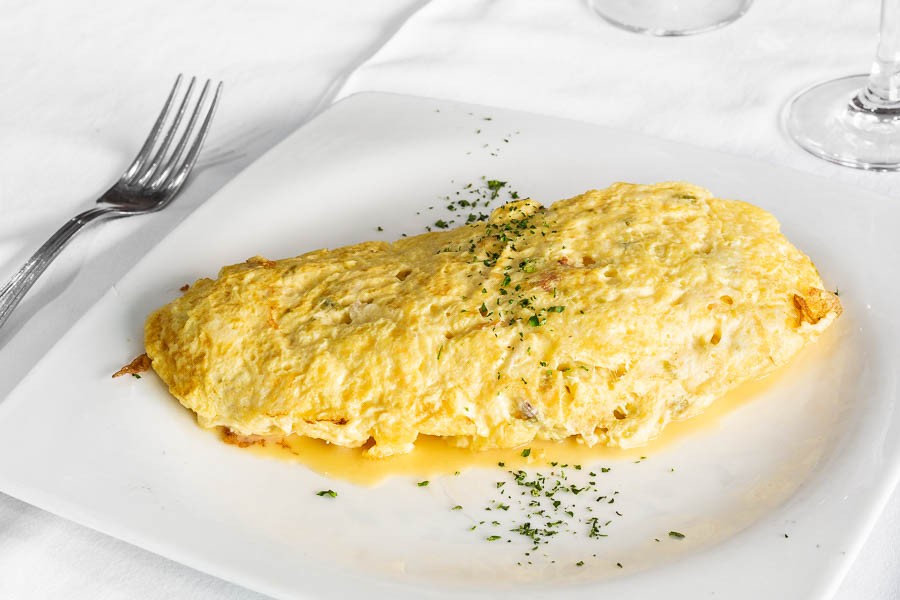Omelet with cod