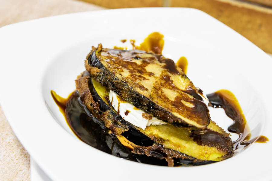 Eggplant with goat cheese