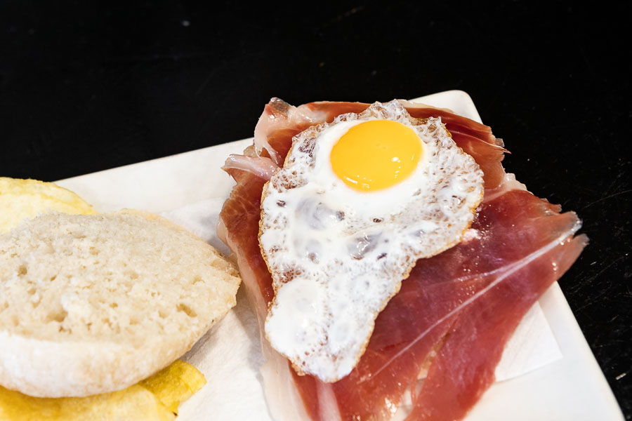 Iberian Ham with Quail Egg