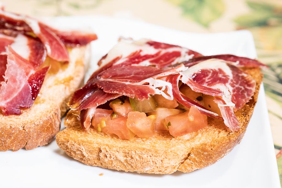 Toast of iberian ham and olive oil Virgen Extra