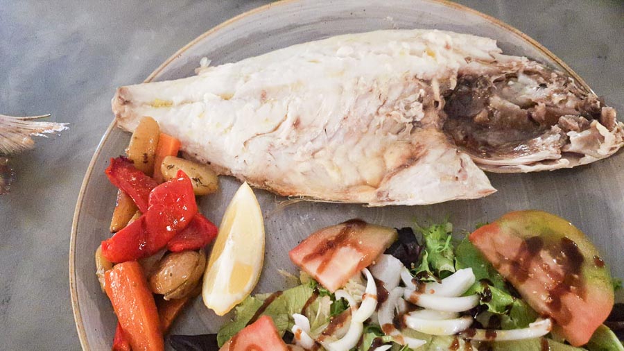 Grilled snapper red from the bay of Cadiz