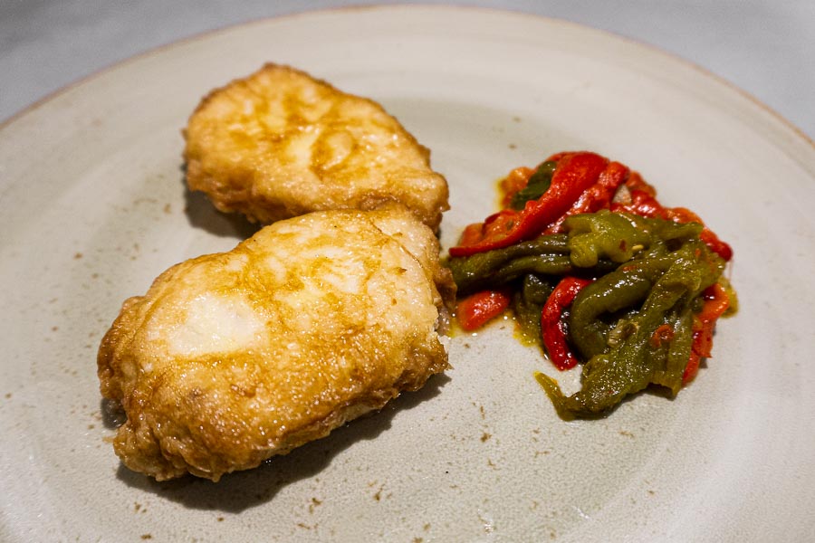 Hake with peppers