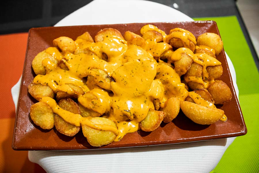 Potatoes with spicy sauce