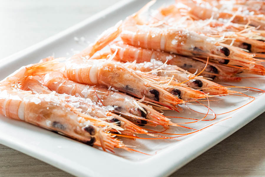 Cooked prawns from Huelva