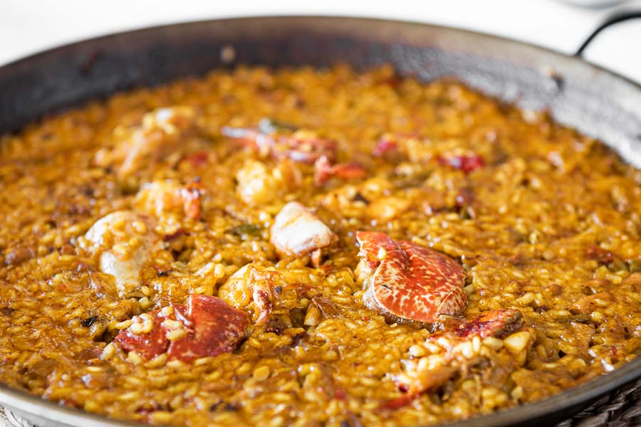Rice or paella with lobster