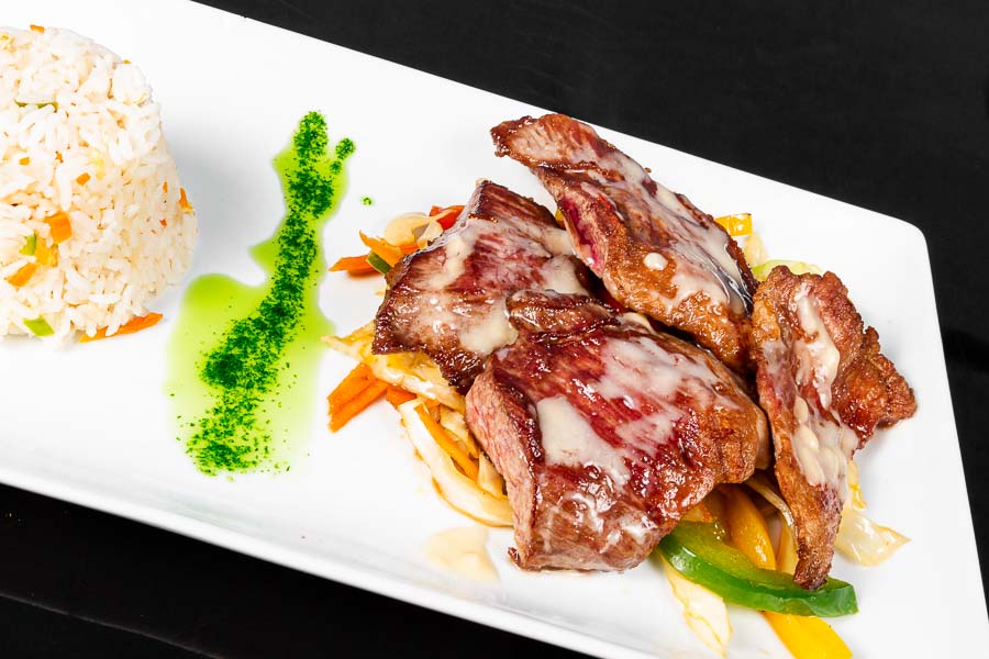 Iberian secret of Pork marinated in sweet miso With vegetables