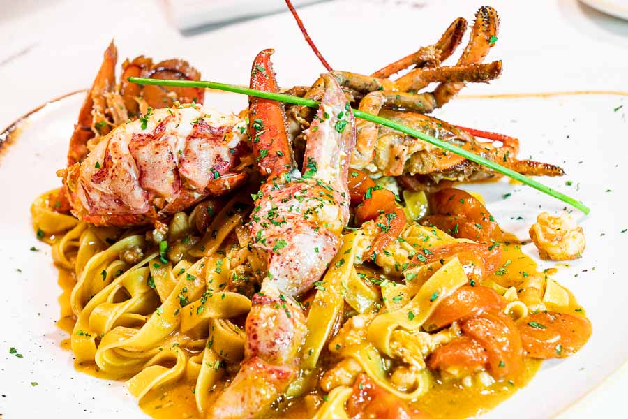Fettuccine with lobster
