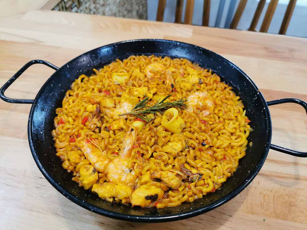Seafood Fideuá (Original Valencian/Catalan dish, very similar to seafood paella but served with noodles)