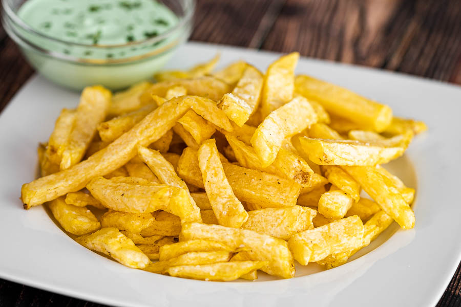 Homemade French fries with garlic mayonnaise