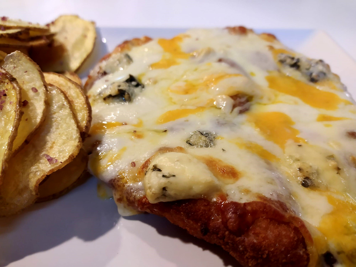 Chicken Milanese 4 cheeses