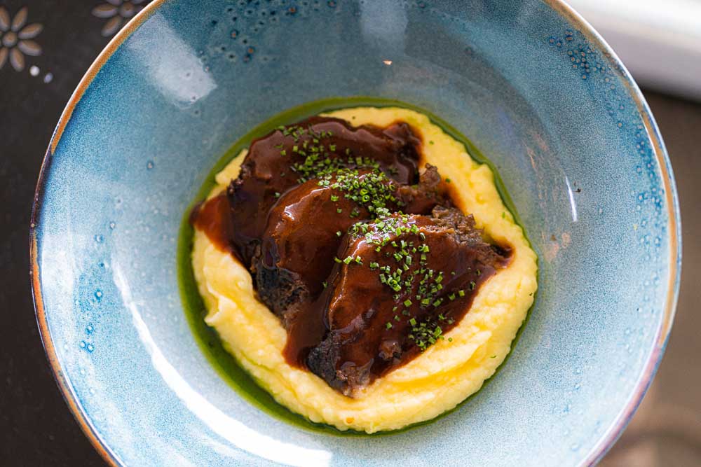 Veal cheek with potato parmentier