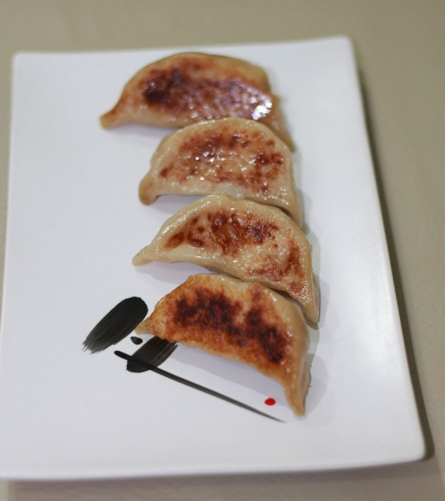 Vegetable and chicken gyoza