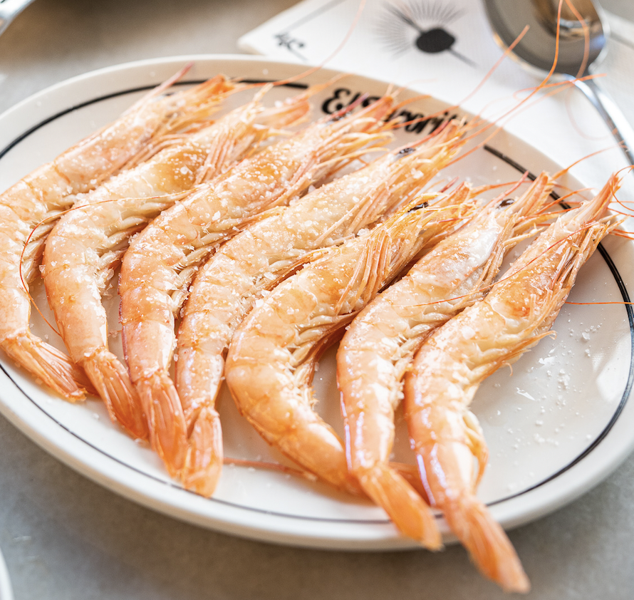 Cooked white prawn from Huelva