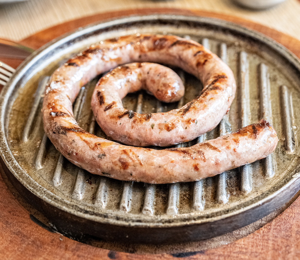 Grill sausage with chimichurri