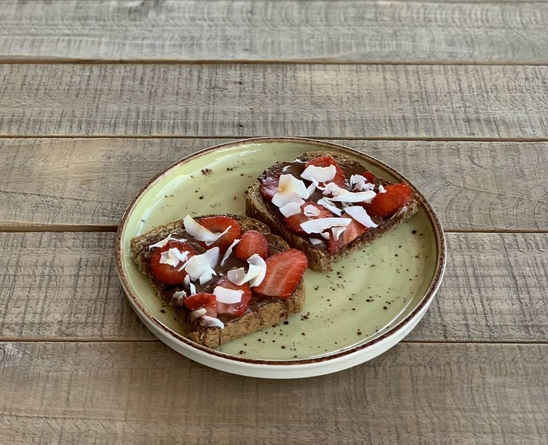 Choco toast with strawberries