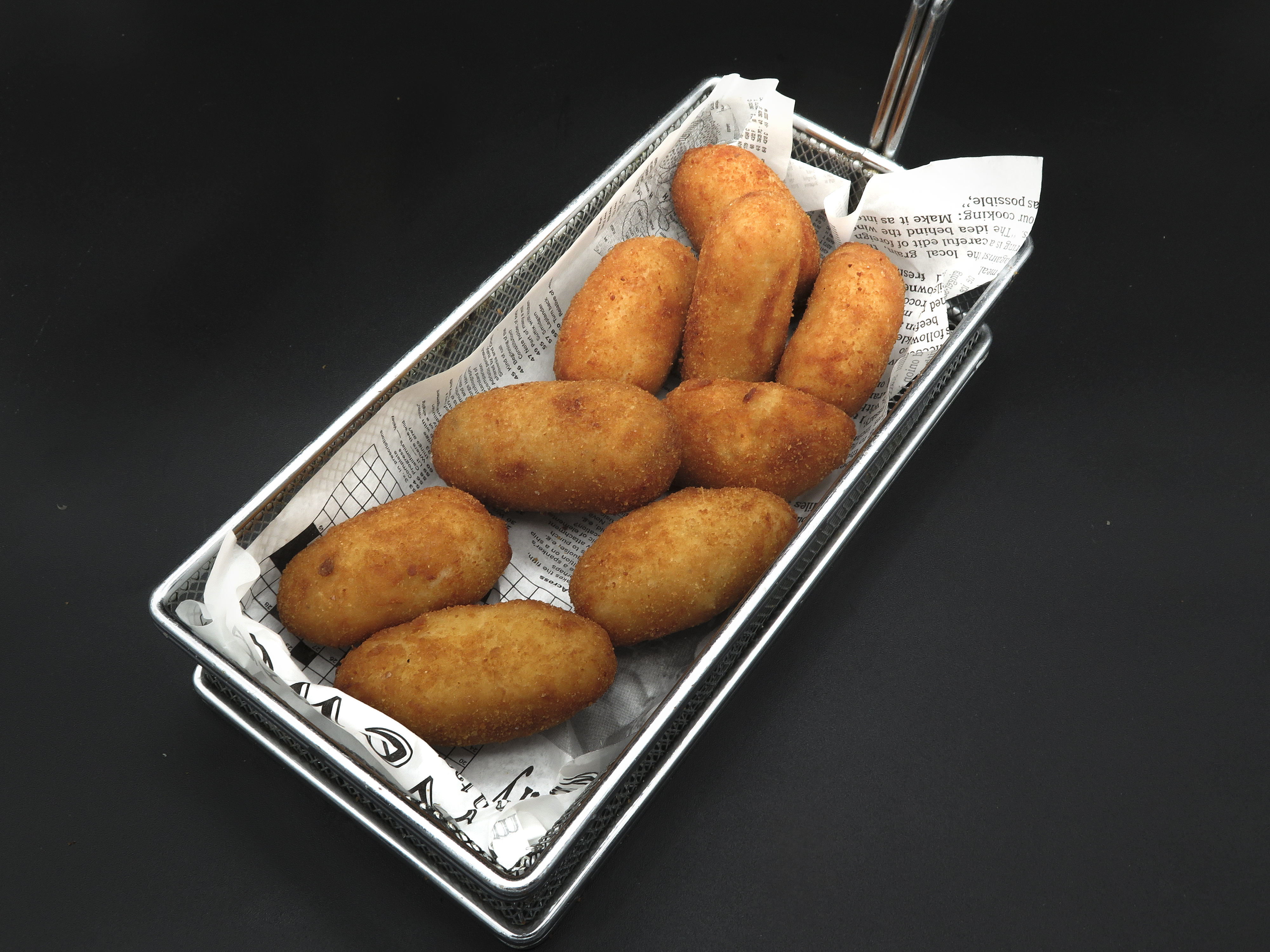 Chicken, egg and ham croquettes