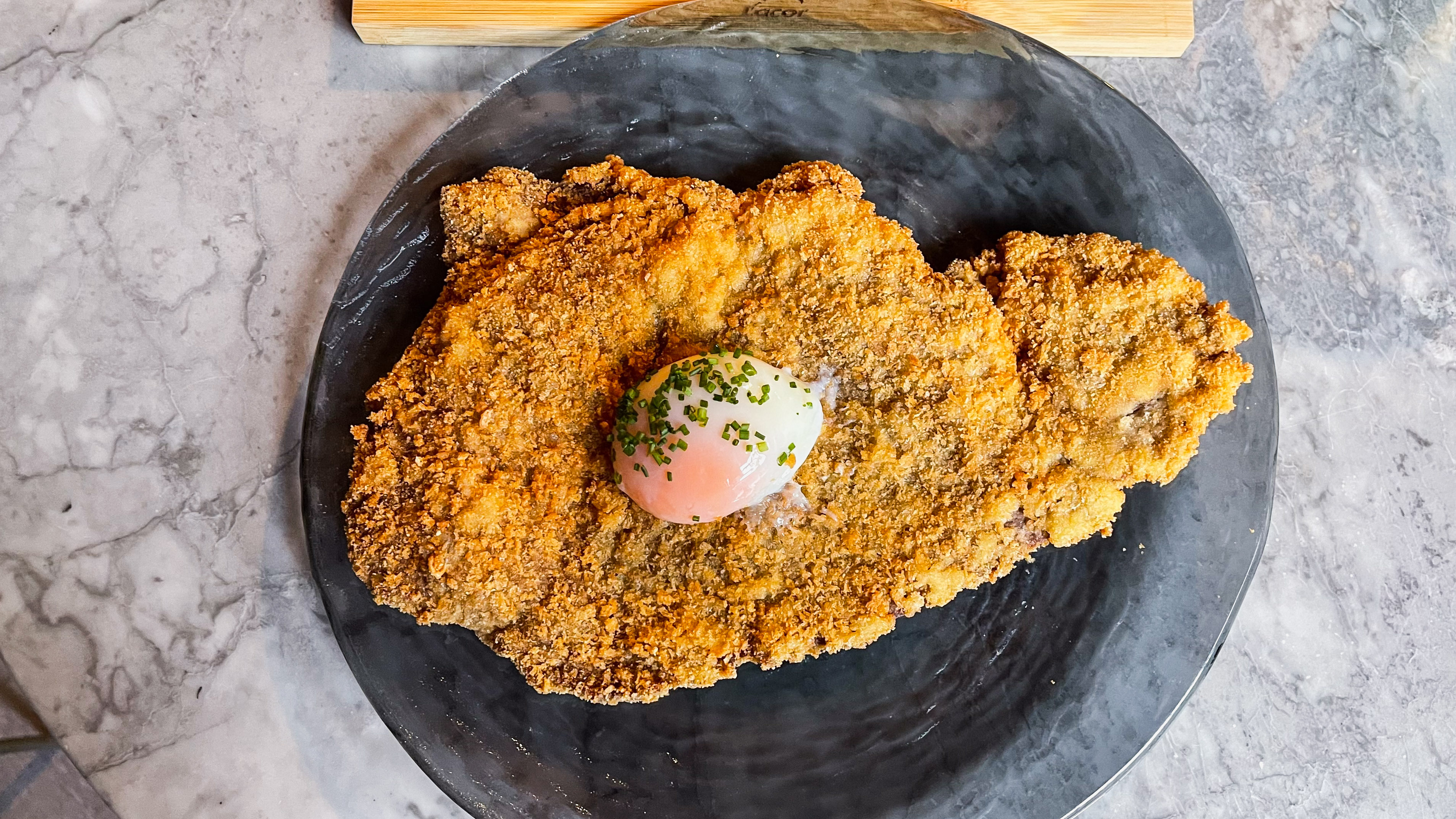 Veal escalope with low-temperature egg and truffle 