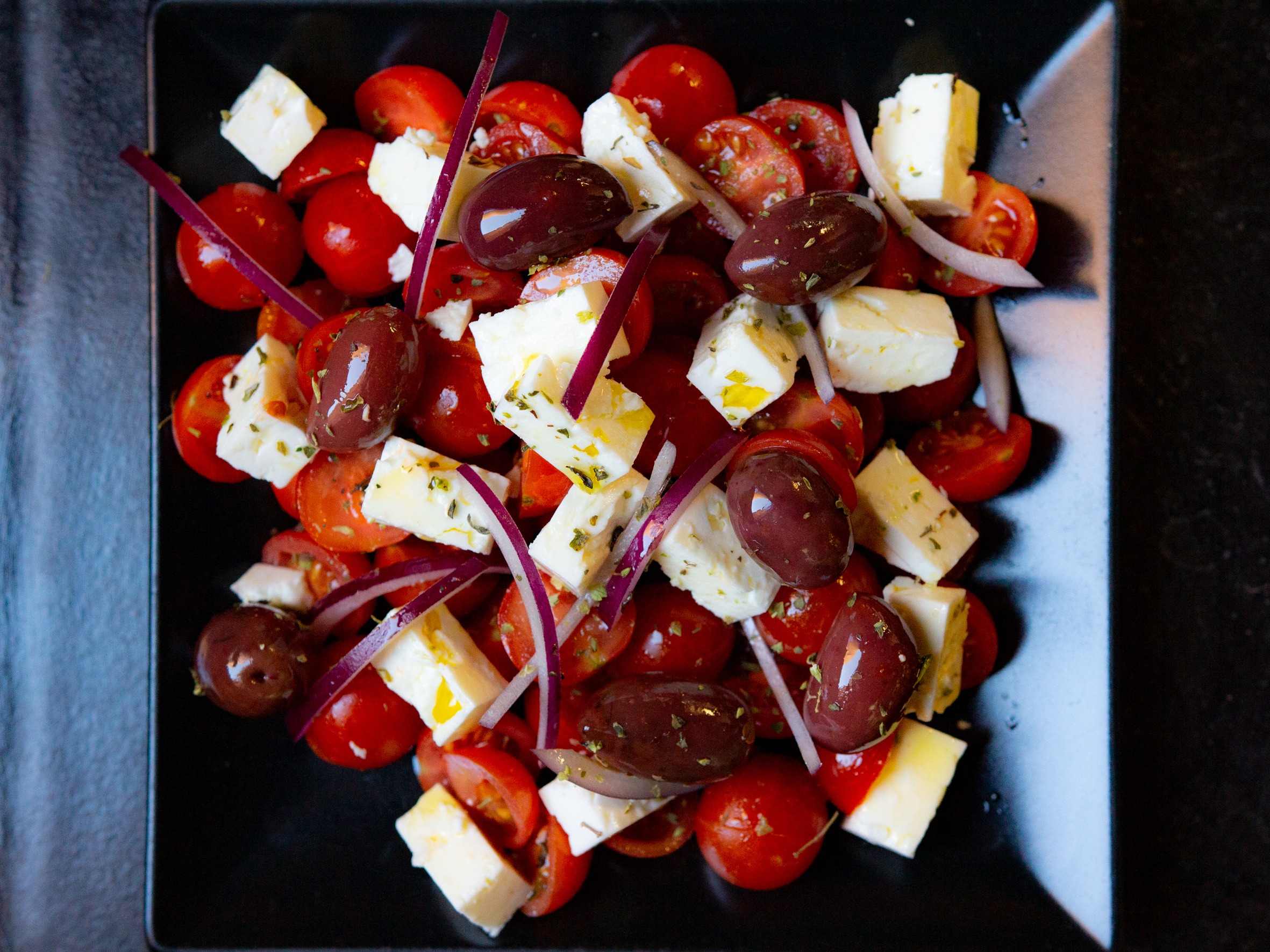 Cherry tomato salad with feta cheese
