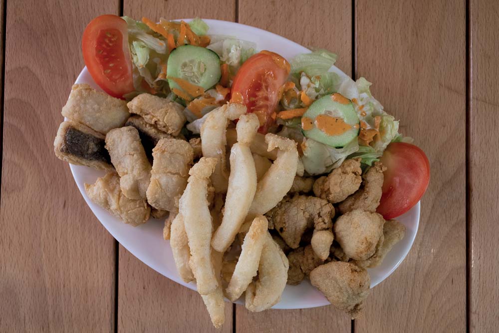 Assorted fried fish