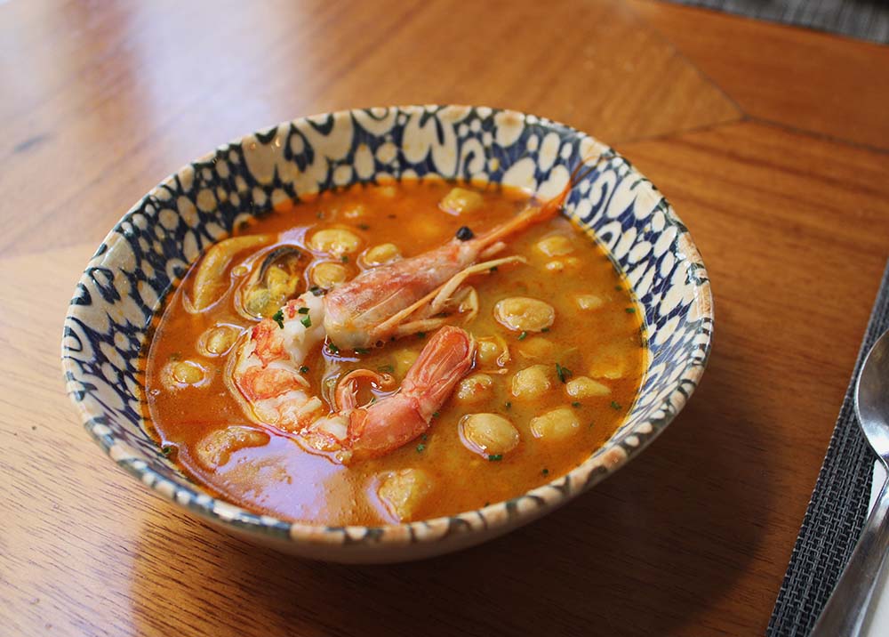 Chickpea and prawn stew