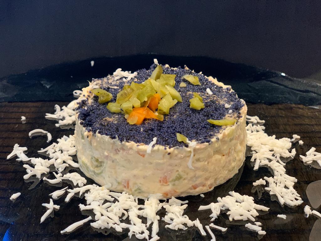 Salada de batata com caviar