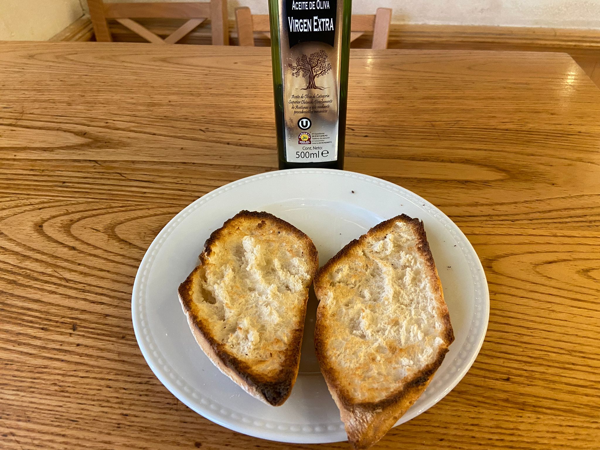 Bread toasted with oil