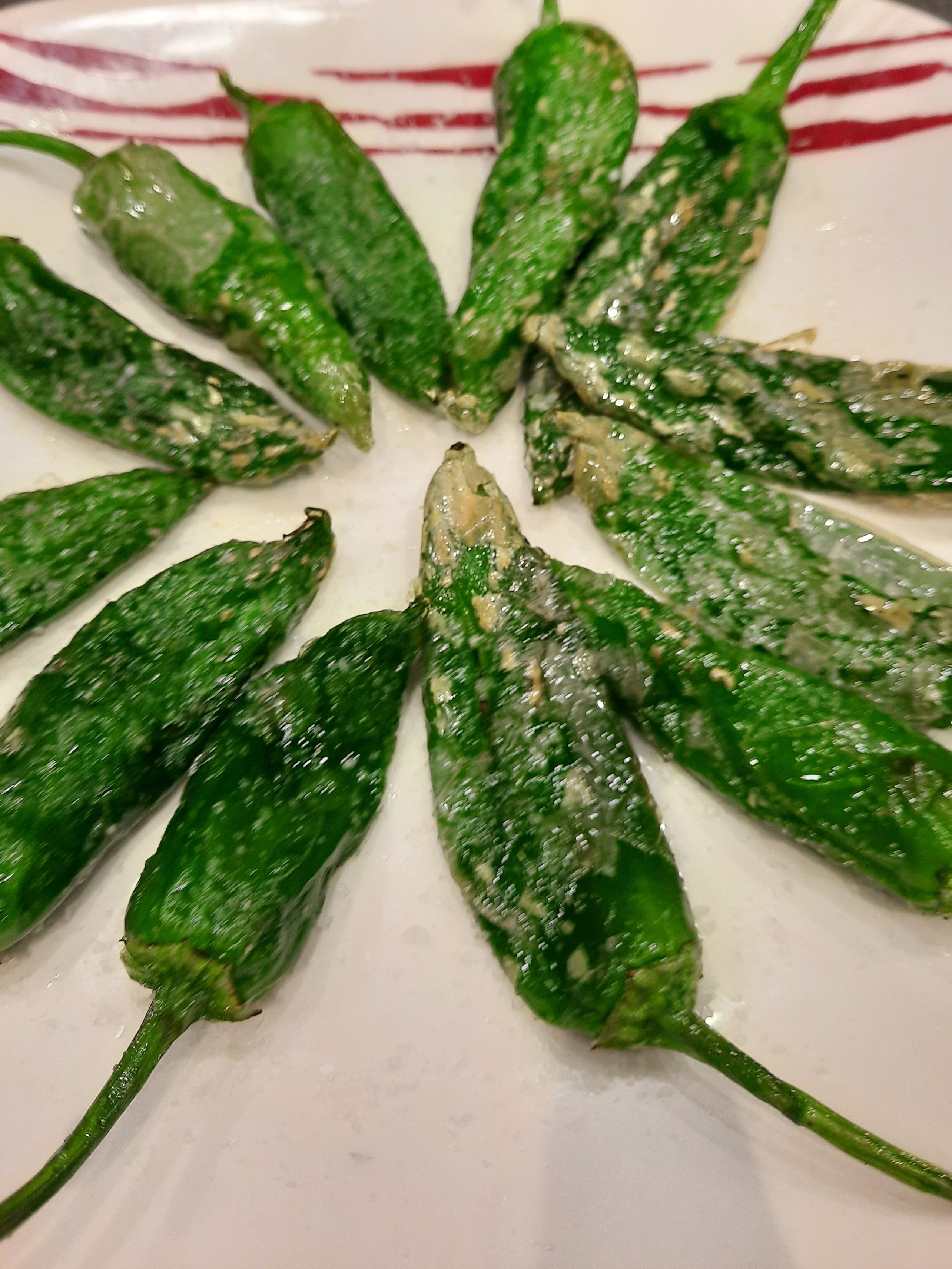 Green fried peppers