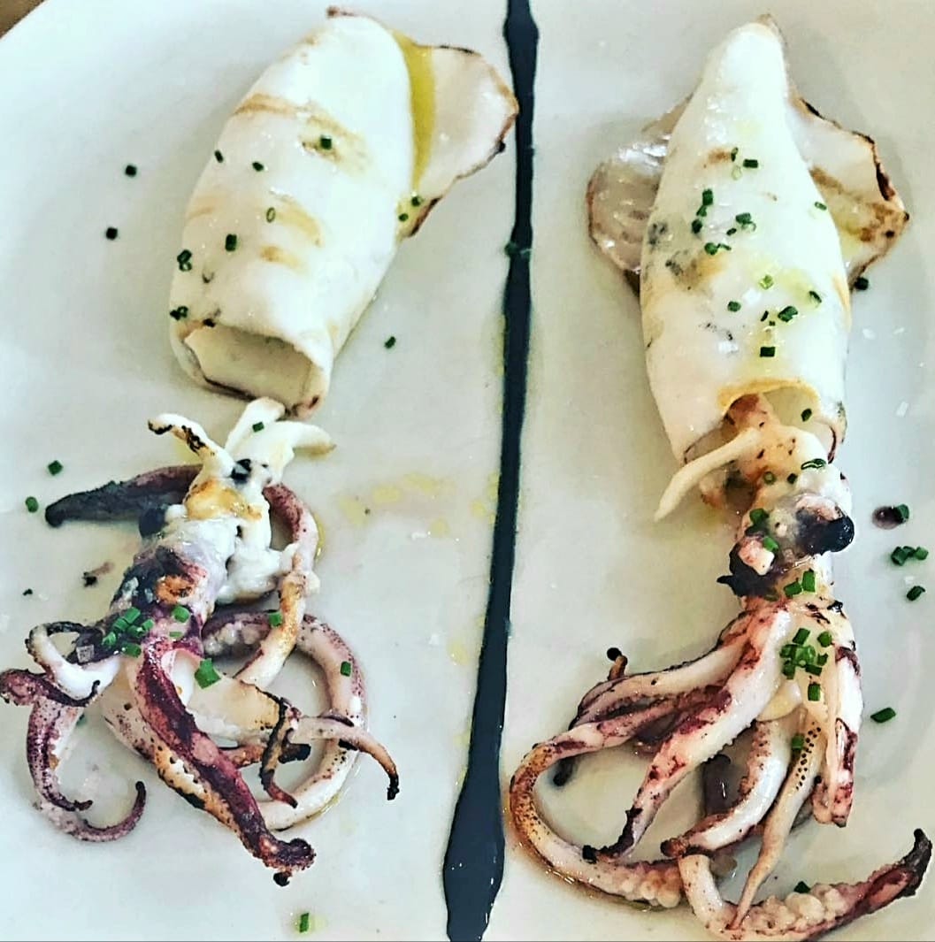 Grilled squid from Santa Pola