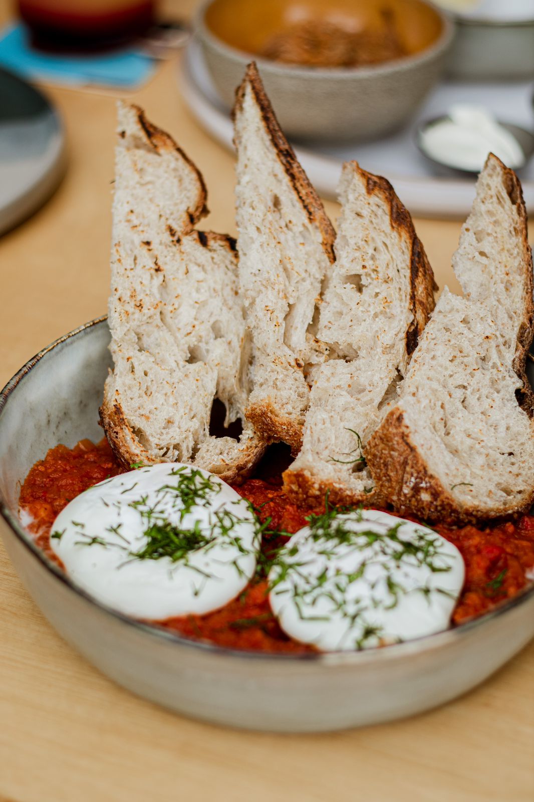 Shakshuka with poached eggs