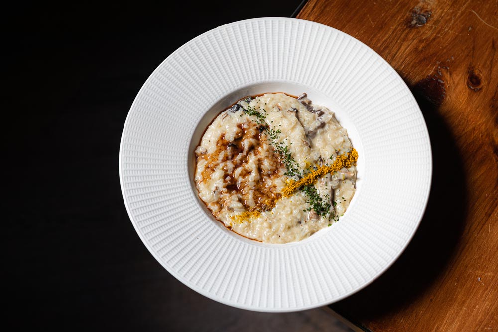 Risotto with raw sheep's milk cheese