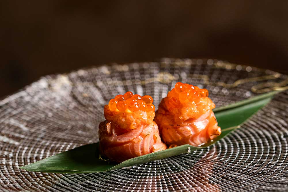 Sushi de flor salmó