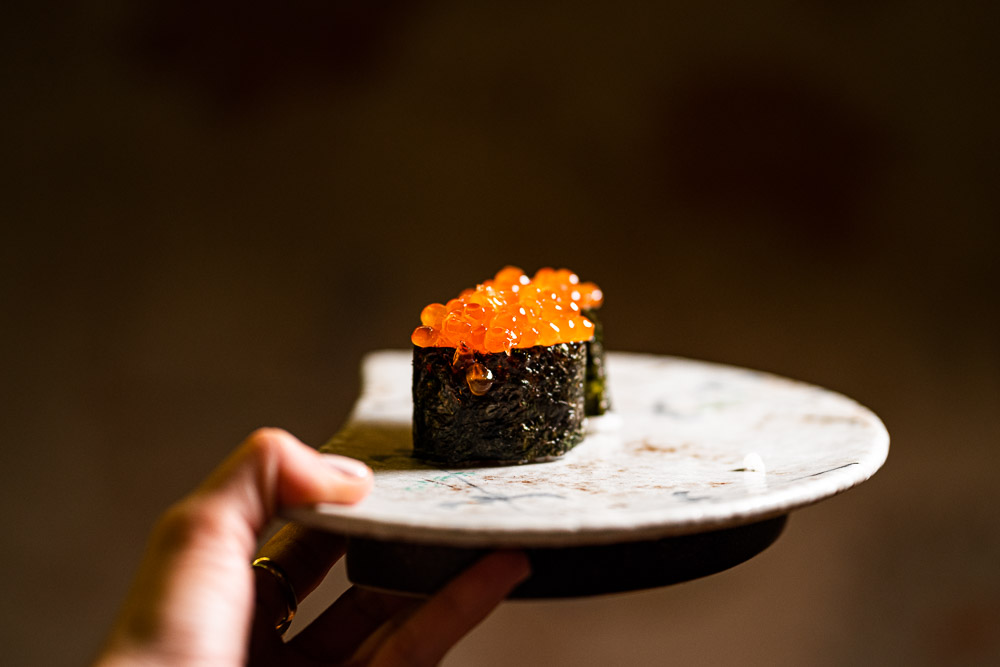 Sushi des roten Kaviars