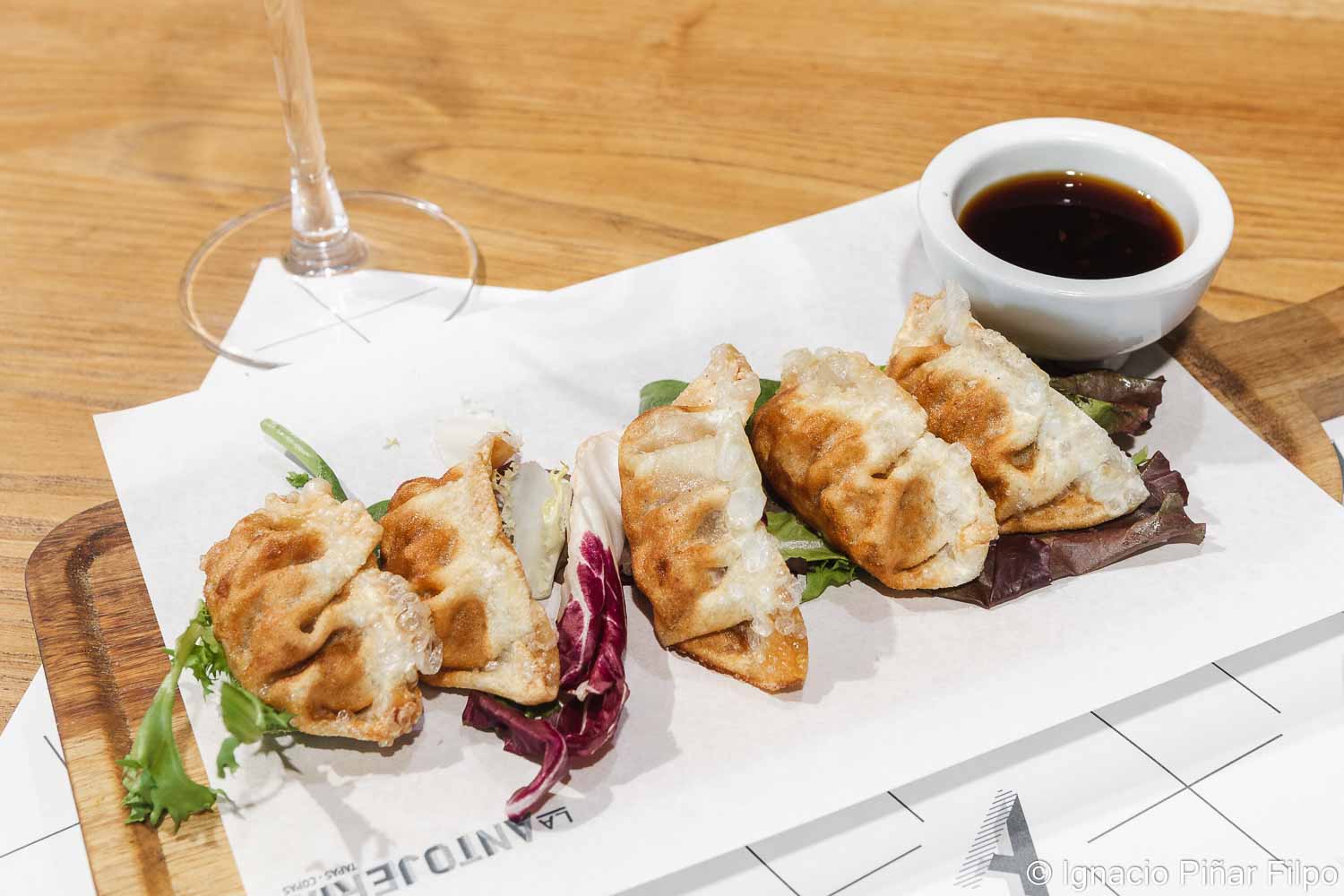 Gyoza of duck and vegetables
