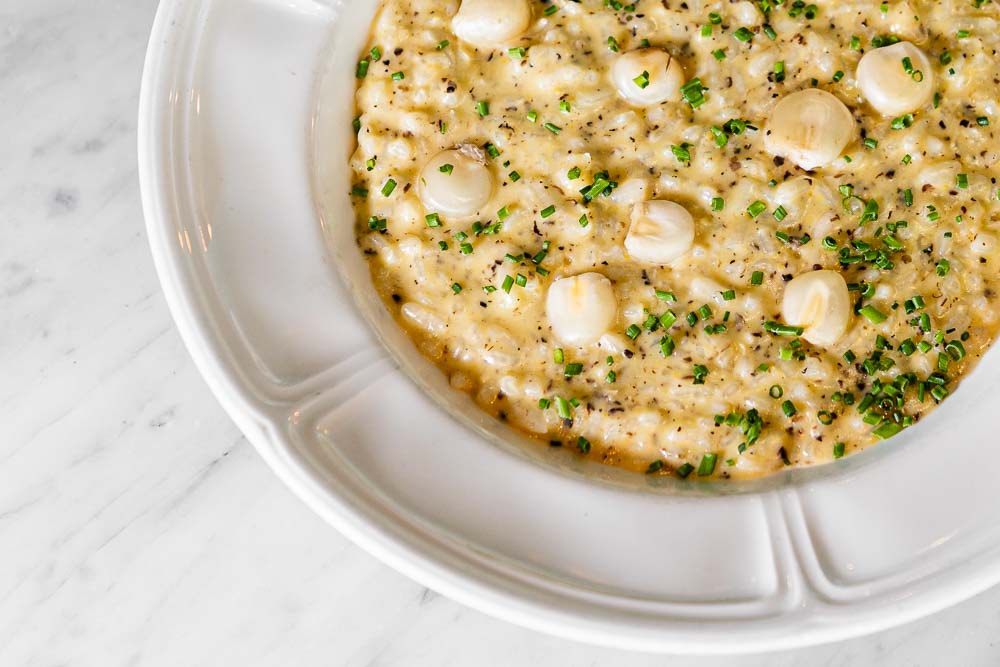 Smoked corn risotto with truffle sauce