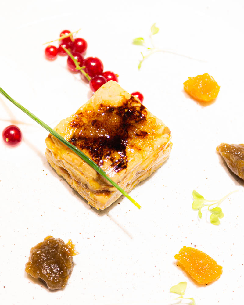 Millefeuille of foie and fig jam