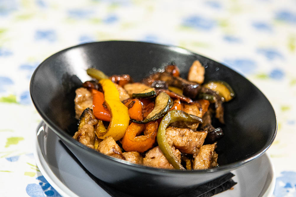 Iberian meat wok